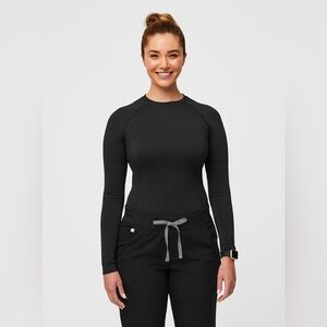FIGS Salta Seamless Long Sleeve Underscrub Top Black Size M Good used condition